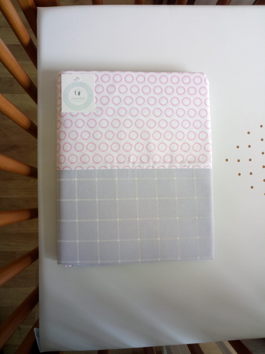 JEU HOUSSE DE COUETTE + TAIE 100*140 GRIS/ROSE