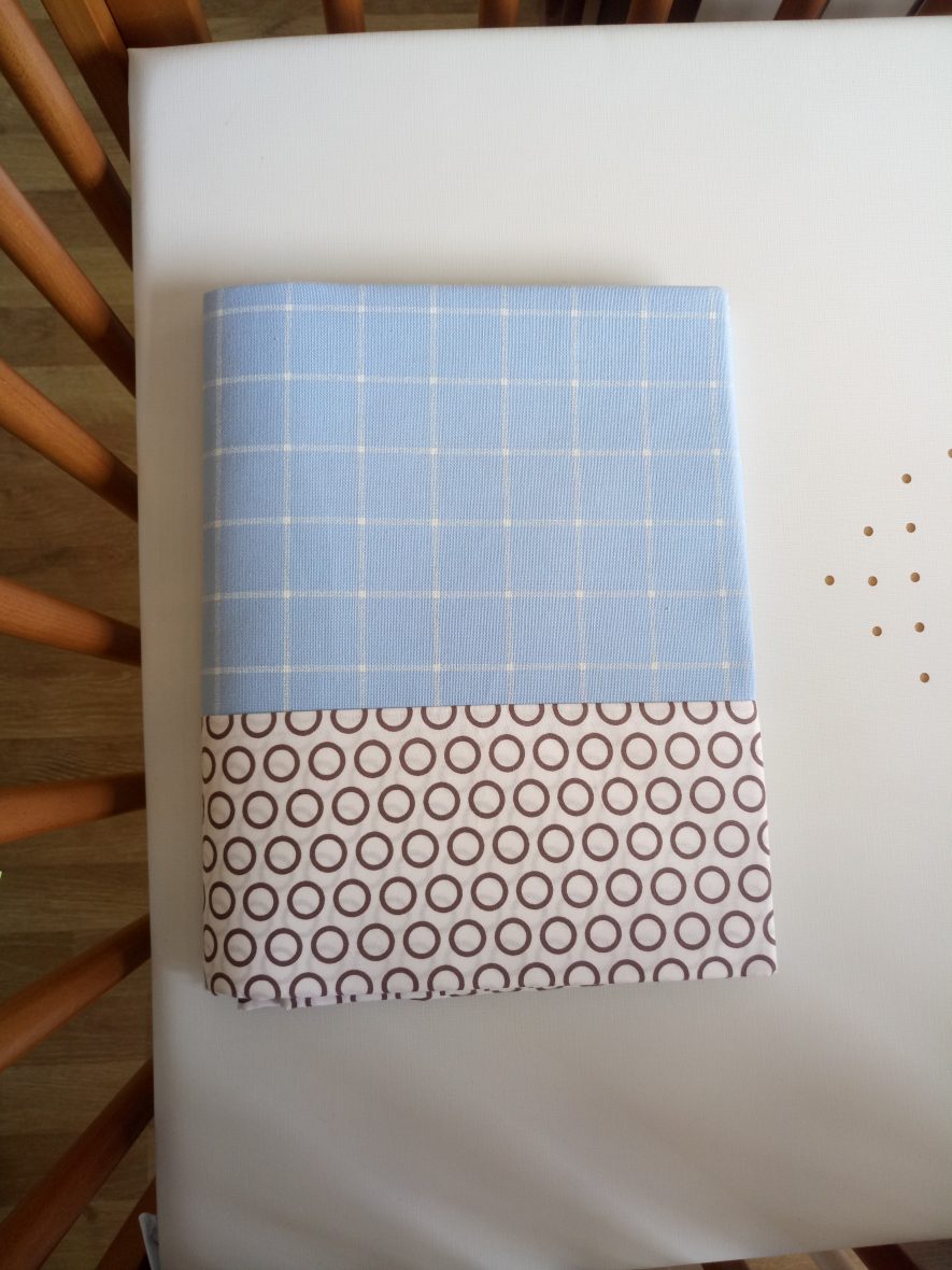 DESSUS DE LIT DEHOUSSABLE 60×130 CM LOVELY 1 BLEU/CHOCOLAT