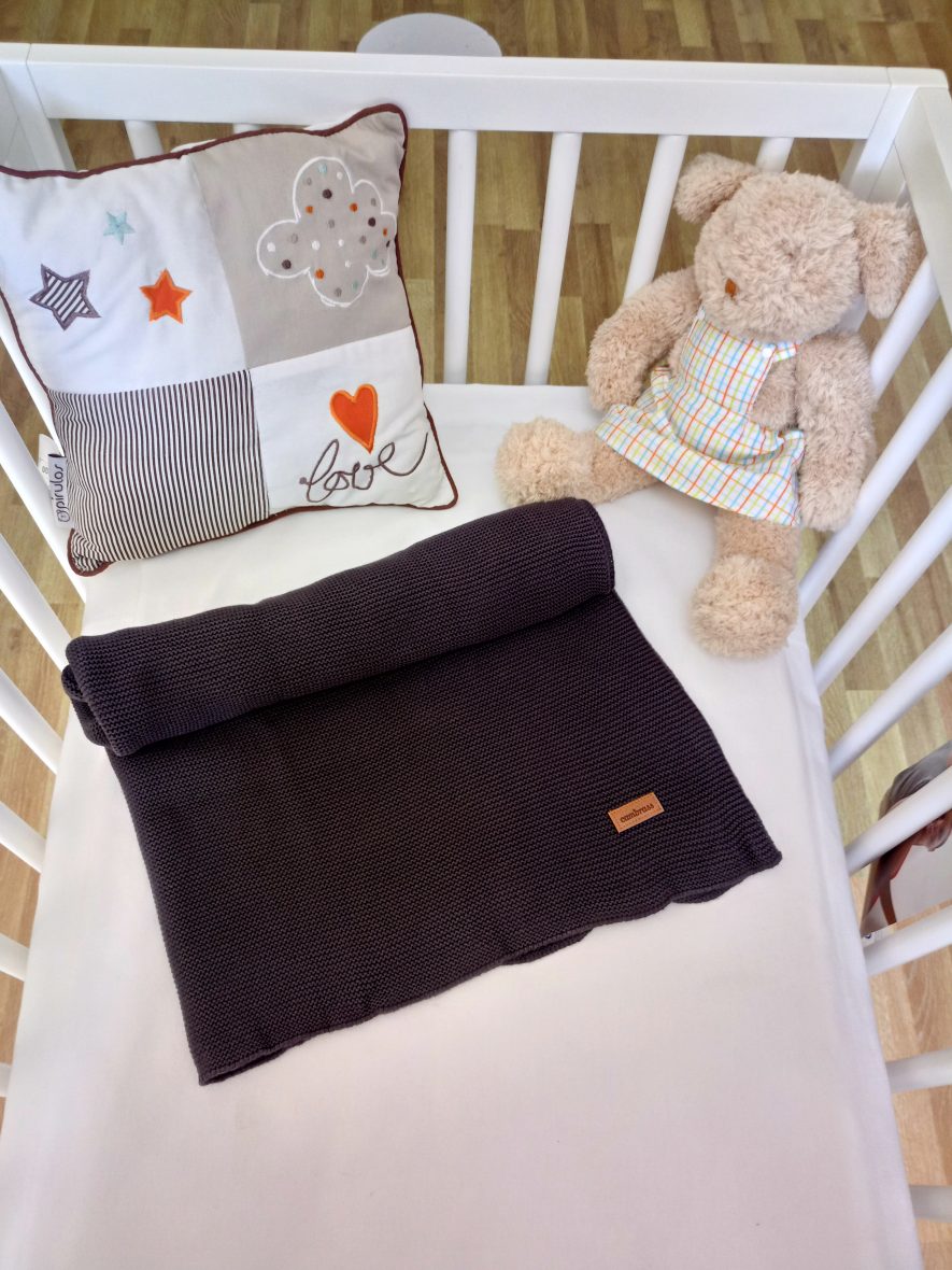COUVERTURE COTON BEBE 80*110 BASIC GRIS