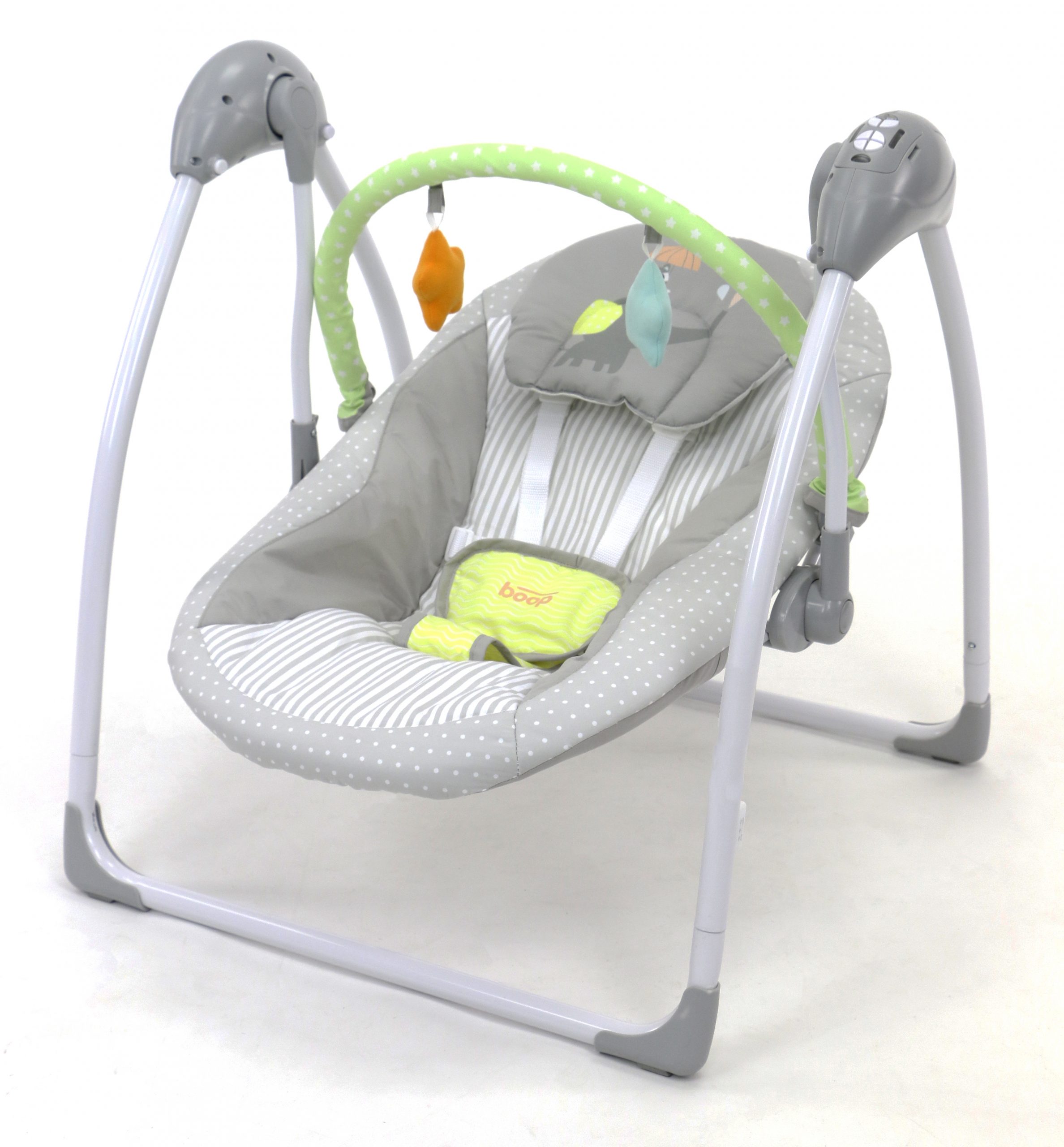 Balançoire bébé réglable accessoires inclus coton gris